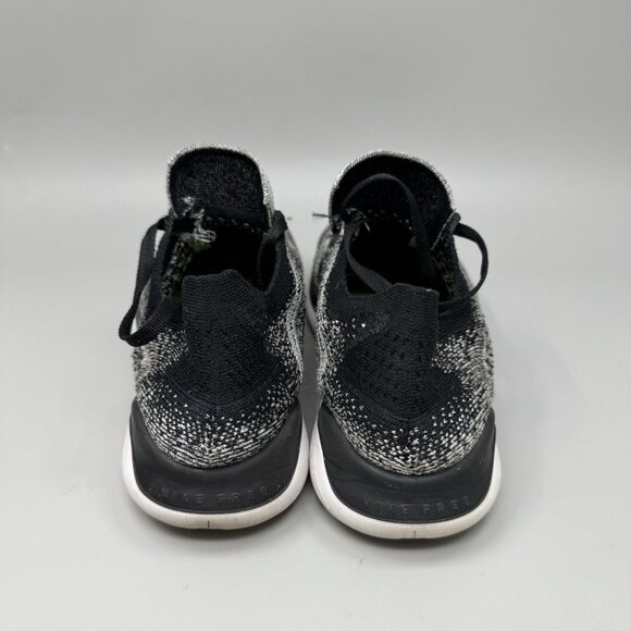 Nike Free RN Flyknit Shoes Womens Size 7.5 Black White Oreo Running 942839-101 - Picture 6 of 9